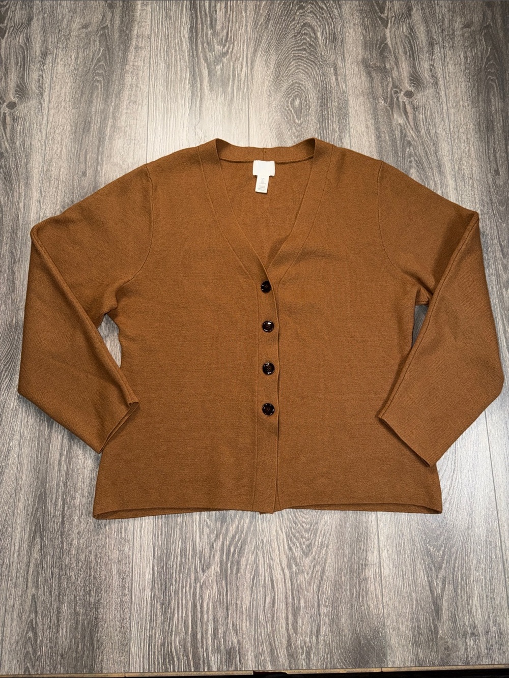 H&M Brown V-Neck Button Cardigan Women’s Large